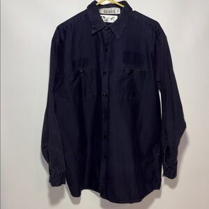 Men's Navy Blue Casual Button Down Shirt